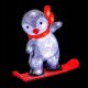 Dekoracja świąteczna Fééric Lights and Christmas Dekoracja zimowa LED, pingwin na desce, 30,3 cm 4