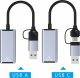 HUB USB Bounn Adapter USB/TYPE C Ethernet 1000Mbps 3