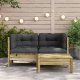 vidaXL Sofa ogrodowa z poduszkami i podnóżkiem, 2-osobowa 3