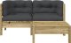 vidaXL Sofa ogrodowa z poduszkami i podnóżkiem, 2-osobowa 5