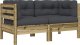 vidaXL Sofa ogrodowa z poduszkami i podnóżkiem, 2-osobowa 6