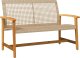 vidaXL Ławka ogrodowa, beżowa, 112 cm, polirattan i drewno akacjowe 2