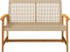 vidaXL Ławka ogrodowa, beżowa, 112 cm, polirattan i drewno akacjowe 4