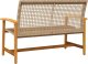 vidaXL Ławka ogrodowa, beżowa, 112 cm, polirattan i drewno akacjowe 6