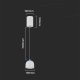 Lampa wisząca V-TAC Oprawa Zwieszana V-TAC LED 8,5W 100cm Regulowana, Dotykowy włącznik Szara VT-7795 3000K 850lm 3