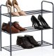 Vilde Półka Regał na Buty 3-Poziomowy Metalowy Czarny Solidny VILDE 63x28x60 cm 2