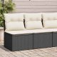 vidaXL vidaXL 4-cz. sofa ogrodowa z poduszkami, czarny rattan PE i akacja 1