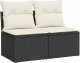 vidaXL vidaXL 4-cz. sofa ogrodowa z poduszkami, czarny rattan PE i akacja 1