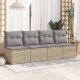 vidaXL vidaXL 4-cz. sofa ogrodowa z poduszkami, beżowy, rattan PE i akacja 2