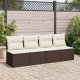 vidaXL vidaXL 4-cz sofa ogrodowa z poduszkami, brązowy rattan PE i akacja 2