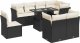 vidaXL 9-cz. zestaw wypoczynkowy do ogrodu, z poduszkami, czarny 2
