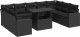 vidaXL 10-cz. zestaw wypoczynkowy do ogrodu, z poduszkami, czarny 2