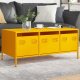 vidaXL vidaXL Stolik kawowy, musztarda, 101,5x50x43,5 , stal 1