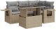 vidaXL 5-cz. zestaw mebli ogrodowych z poduszkami, beżowy, polirattan 2