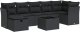 vidaXL vidaXL 8-cz. zestaw wypoczynkowy do ogrodu, z poduszkami, czarny 2