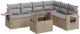 vidaXL 7-cz. zestaw wypoczynkowy do ogrodu, z poduszkami, beżowy 2