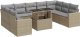 vidaXL 10-cz. zestaw mebli ogrodowych z poduszkami, beżowy, polirattan 2
