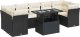 vidaXL 8-cz. zestaw wypoczynkowy do ogrodu, z poduszkami, czarny 2