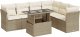 vidaXL 7-cz. zestaw wypoczynkowy do ogrodu, z poduszkami, beżowy 2