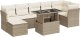 vidaXL 8-cz. zestaw mebli ogrodowych z poduszkami, beżowy, polirattan 2