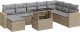 vidaXL 9-cz. zestaw mebli ogrodowych z poduszkami, beżowy, polirattan 2