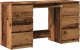 vidaXL Biurko, stare drewno, 140x50x77 cm, materiał drewnopochodny 2
