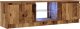 vidaXL Szafka pod TV z oświetleniem LED, stare drewno, 120x30x36 cm 5