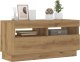 vidaXL Szafka pod TV z oświetleniem LED, dąb artisan, 80x35x40 cm 1