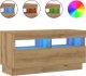 vidaXL Szafka pod TV z oświetleniem LED, dąb artisan, 80x35x40 cm 2