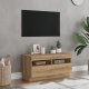 vidaXL Szafka pod TV z oświetleniem LED, dąb artisan, 80x35x40 cm 3