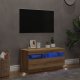 vidaXL Szafka pod TV z oświetleniem LED, dąb artisan, 80x35x40 cm 4