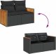 vidaXL 11-cz. zestaw mebli z poduszkami, czarny, polirattan i akacja 9