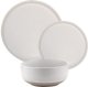 Florina Serwis obiadowy porcelanowy Florina Lila 18 elementów zestaw talerzy dla 6 osób kremowy nakrapiany 1