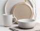 Florina Serwis obiadowy porcelanowy Florina Lila 18 elementów zestaw talerzy dla 6 osób kremowy nakrapiany 2