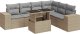 vidaXL vidaXL 7-cz. zestaw wypoczynkowy do ogrodu, z poduszkami, beżowy 2