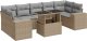 vidaXL vidaXL 8-cz. zestaw mebli ogrodowych z poduszkami, beżowy, polirattan 2