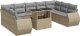 vidaXL vidaXL 10-cz. zestaw mebli ogrodowych z poduszkami, beżowy, polirattan 2