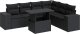 vidaXL vidaXL 7-cz. zestaw wypoczynkowy do ogrodu, z poduszkami, czarny 2