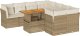 vidaXL vidaXL 9-cz. zestaw mebli ogrodowych z poduszkami, beżowy, polirattan 2