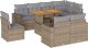 vidaXL vidaXL 9-cz. zestaw mebli ogrodowych z poduszkami, beżowy, polirattan 2
