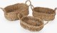 Giftdecor Koszyki z trawy morskiej owalne GOW, 3 sztuki 2