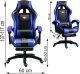 Fotel Pako Fotel Gamingowy Czarno-Niebieski PAKO MAT-T-052 7