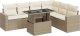 vidaXL vidaXL 7-cz. zestaw wypoczynkowy do ogrodu, z poduszkami, beżowy 2