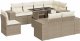 vidaXL vidaXL 9-cz. zestaw mebli ogrodowych z poduszkami, beżowy, polirattan 2