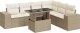 vidaXL vidaXL 7-cz. zestaw wypoczynkowy do ogrodu, z poduszkami, beżowy 2