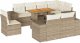 vidaXL vidaXL 9-cz. zestaw mebli ogrodowych z poduszkami, beżowy, polirattan 2
