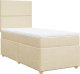 vidaXL Łóżko kontynentalne z materacem, kremowe, tkanina, 90x200 cm 2