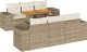 vidaXL 7-cz. zestaw wypoczynkowy do ogrodu, z poduszkami, beżowy 2