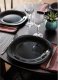 MG Home Serwis obiadowy 18 elementów dla 6 osób MG Home Pavia Black  zestaw talerzy czarne talerze 2