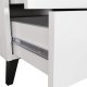 Fabryka Mebli Akord Komoda do salonu MOBI 60 cm 4 szuflady szafka glamour - biała czarna 5